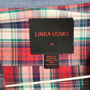 Linea Uomo Men's L/S Plaid Shirt 4XL